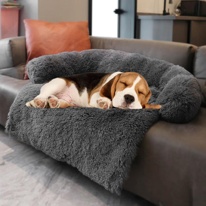 Calming Plush Dog & Cat Bed Mat with Waterproof Washable Cover