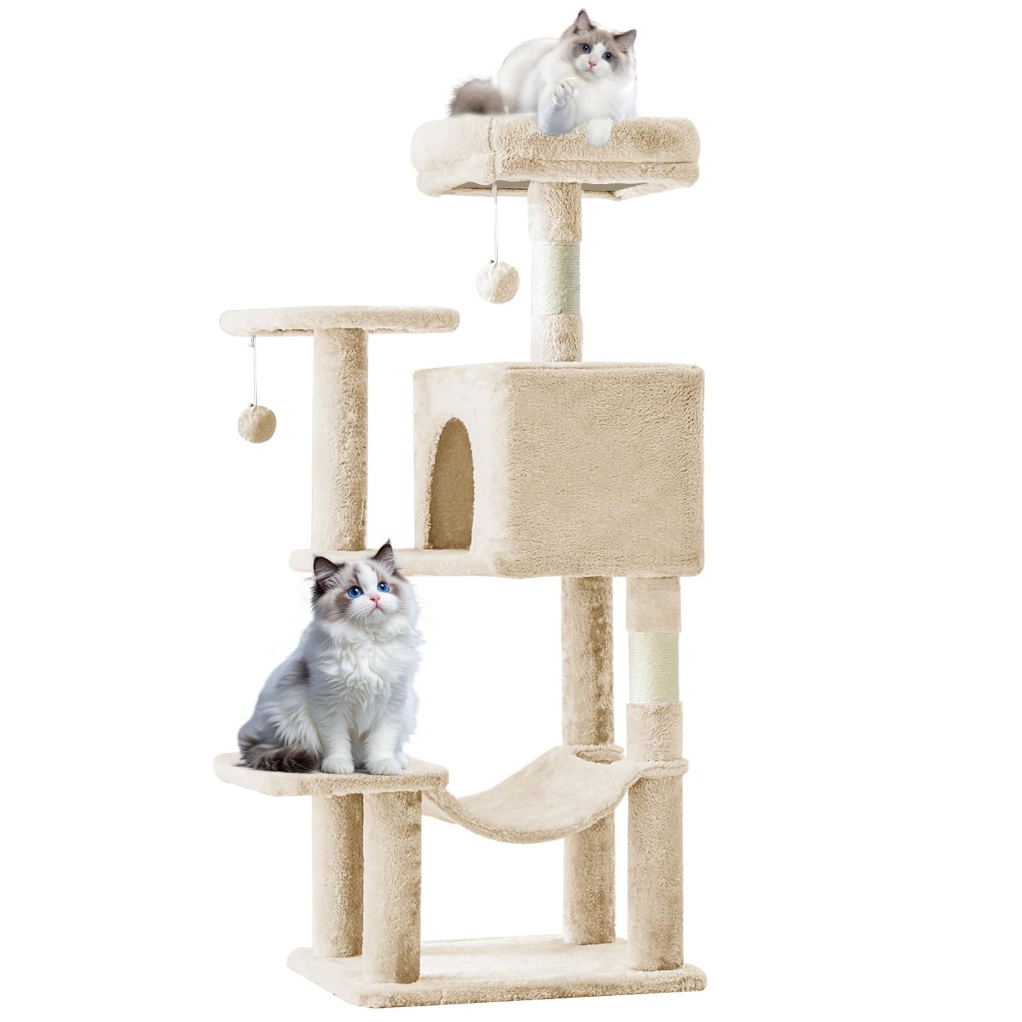 Sweetcrispy Cat Tree Tower – Multi-Level with Sisal Scratching Post