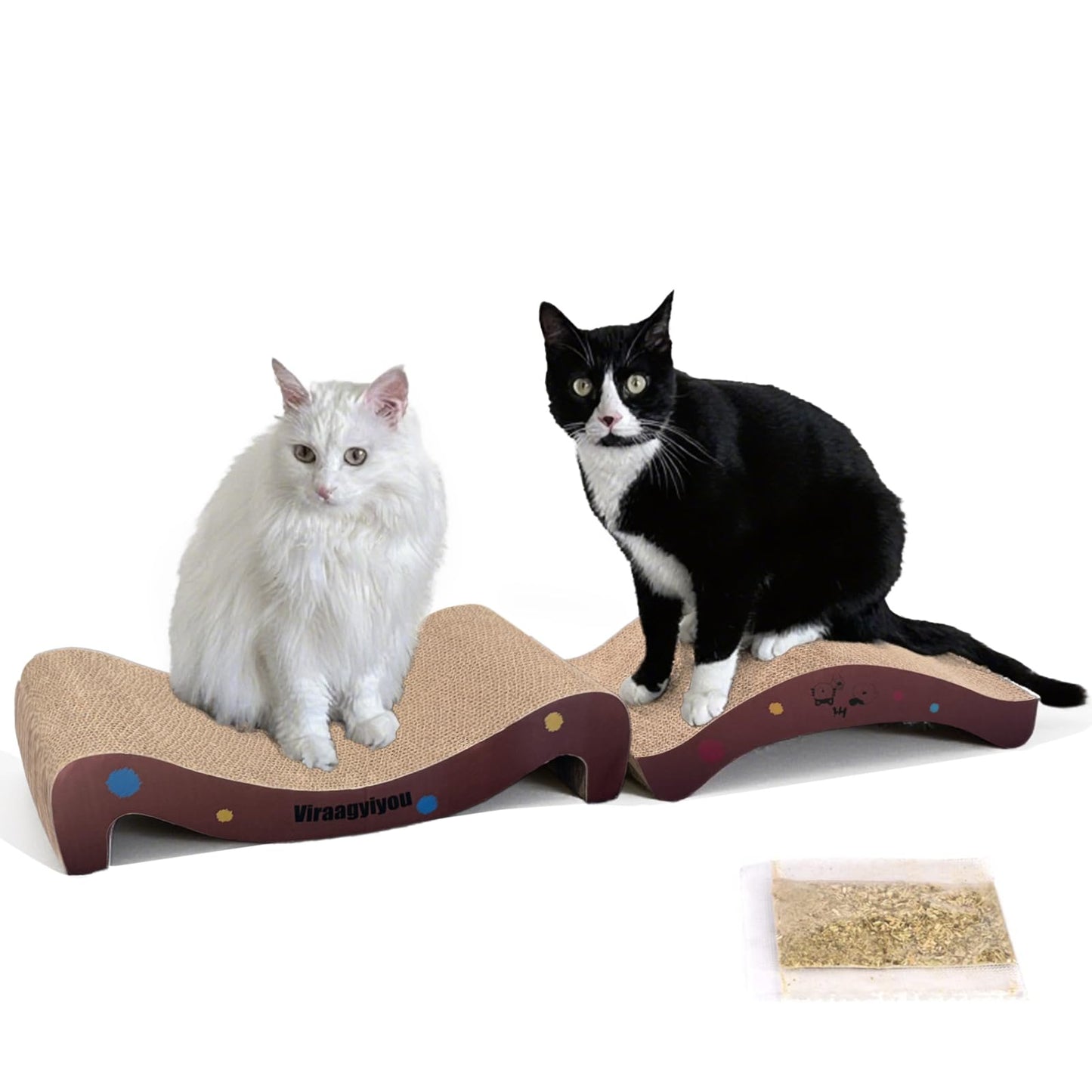 2-in-1 Cat Scratcher Lounge with Corrugated Cardboard Boards