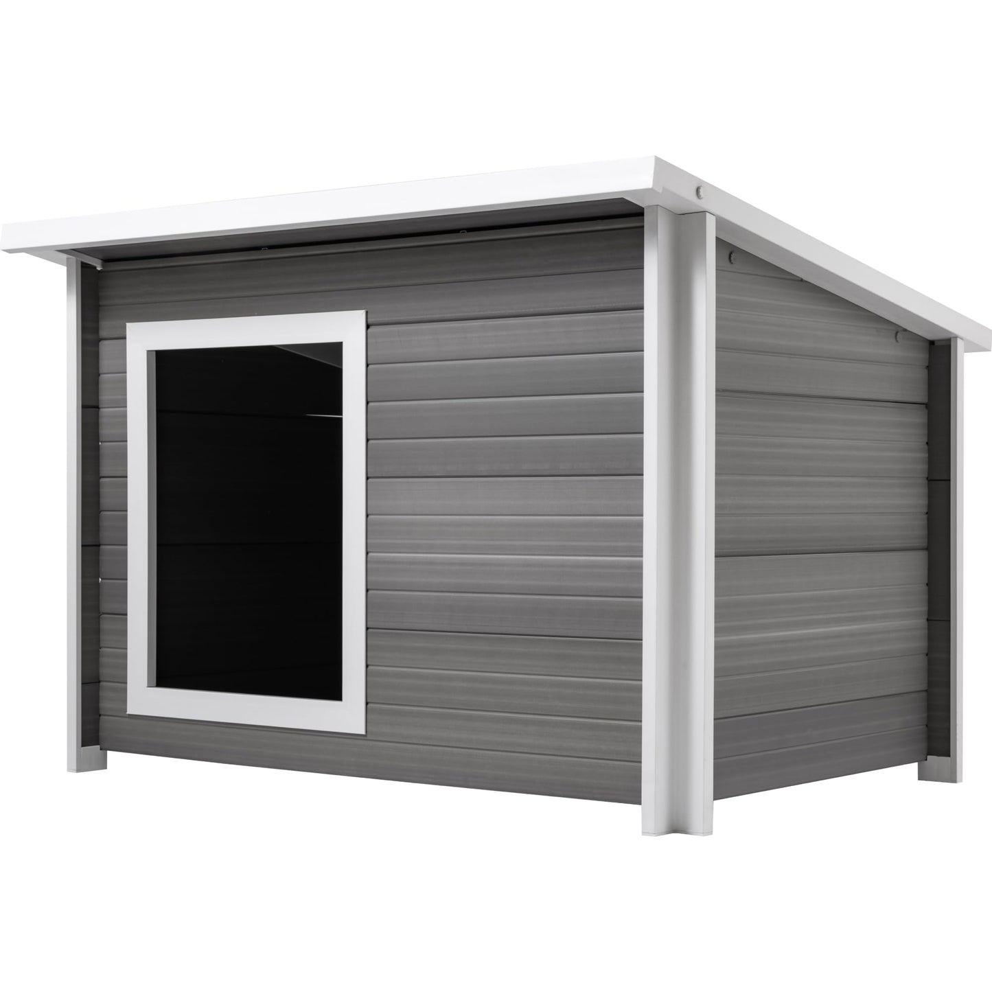 ECOFLEX Rustic Lodge Dog House with Weatherproof Outdoor Design