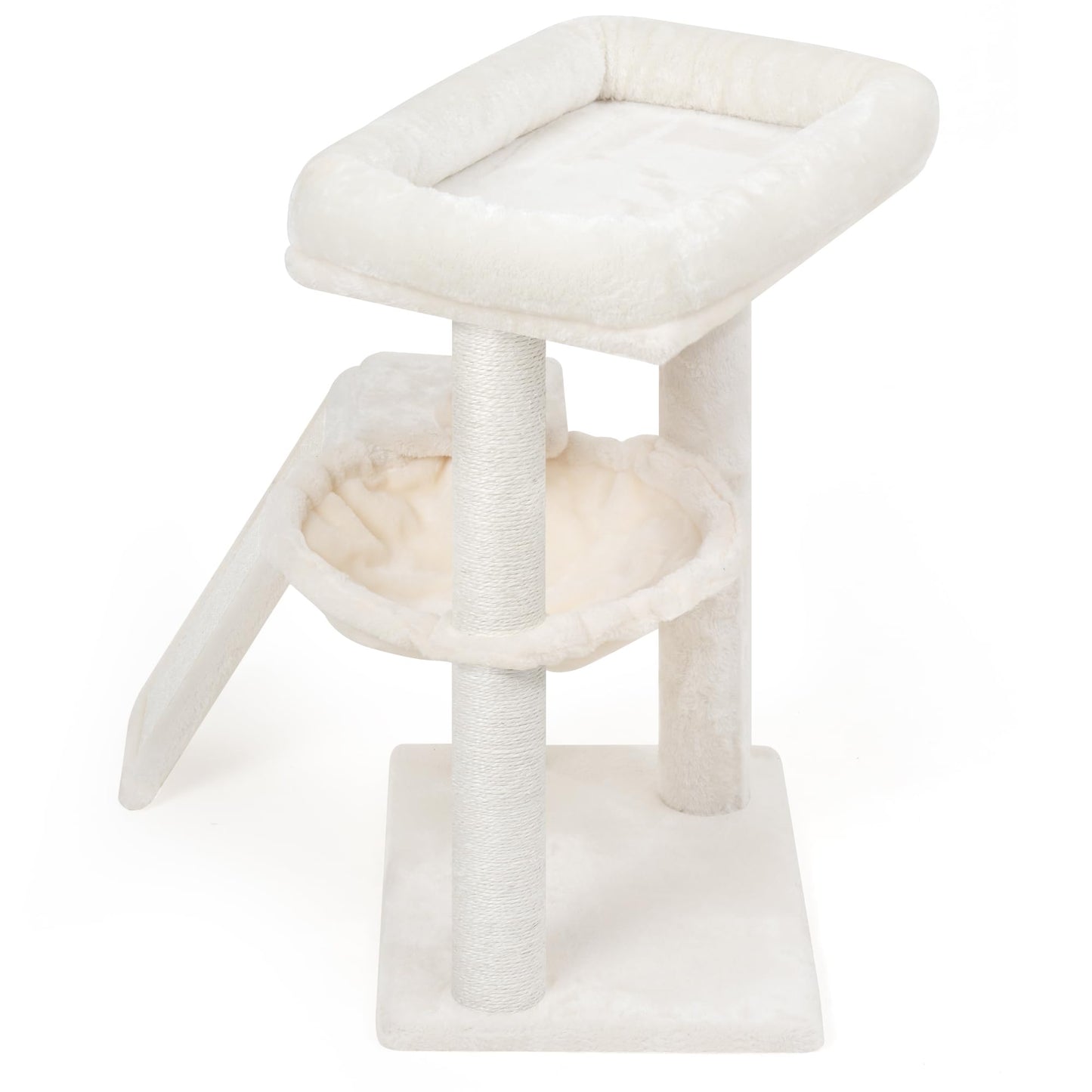 Cat Tree Tower with Hammock, Scratching Post & Toy Balls for Indoor Cats