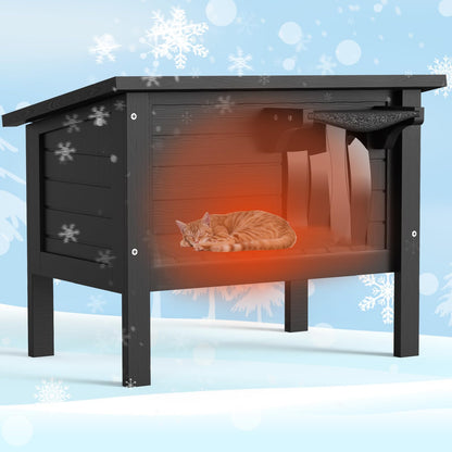 Insulated Outdoor Cat House Shelter for Multiple Cats, Solid Wood