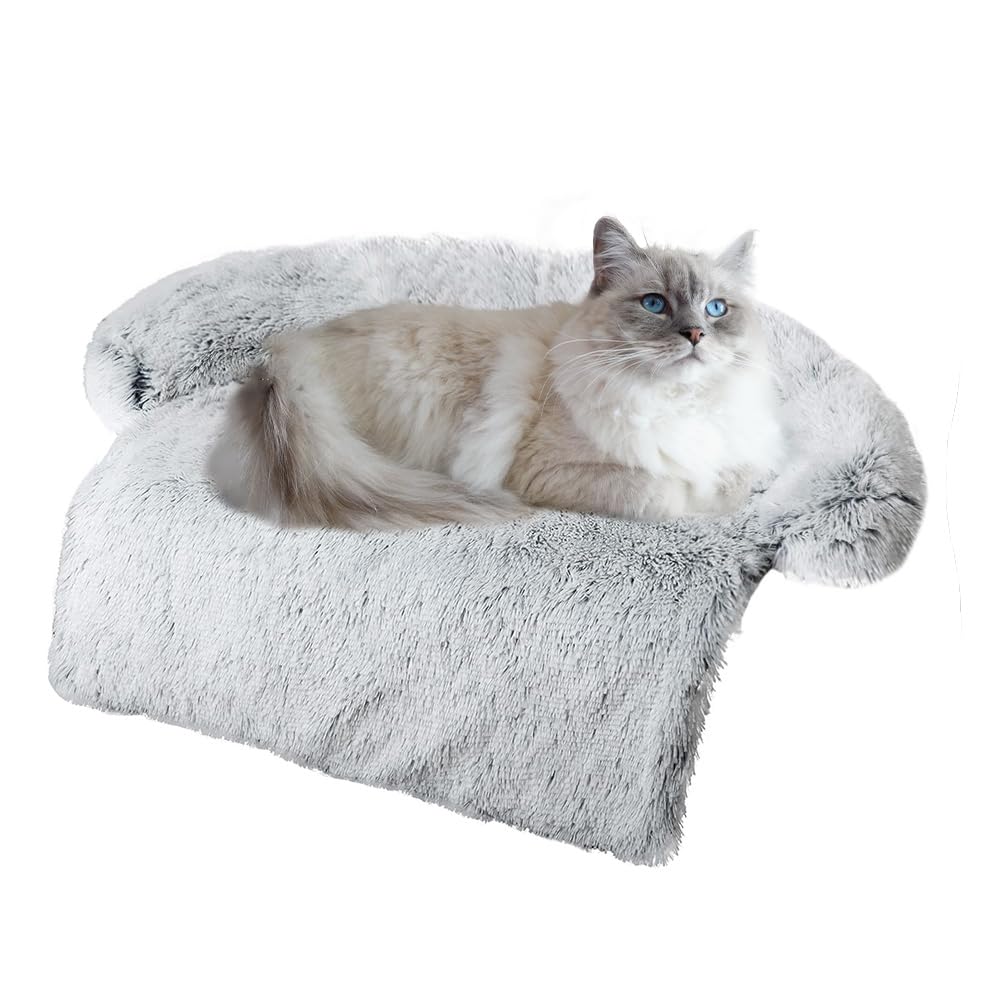 Calming Plush Dog & Cat Bed Mat with Waterproof Washable Cover