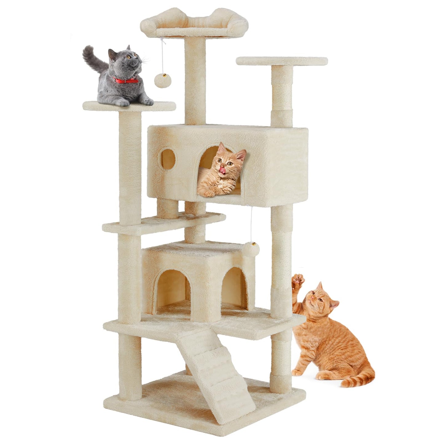 Sweetcrispy Cat Tree Tower – Multi-Level with Sisal Scratching Post