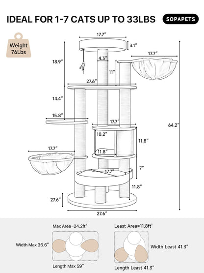 Sopapets Extra Large Cat Tree for Indoor Cats Large Adult Maine Coon