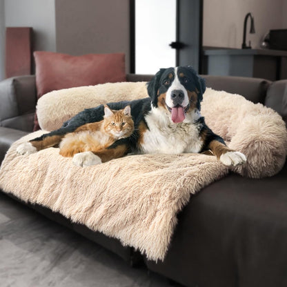 Calming Plush Dog & Cat Bed Mat with Waterproof Washable Cover