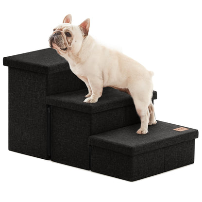 Foldable 3-Step Pet Ramp with Storage & Adjustable Height