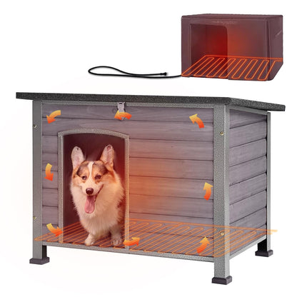 Large Insulated Outdoor Dog House with Anti-Chewing Metal Frame