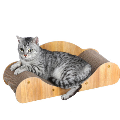 2-in-1 Cardboard Cat Scratcher Lounge Bed & Scratching Pad