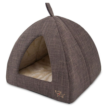 Domed Cat Cave Bed with Removable Cushion for Indoor Cats