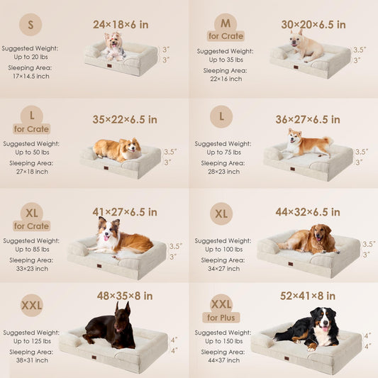 Orthopedic Dog Sofa Bed with Memory Foam & Waterproof Cover