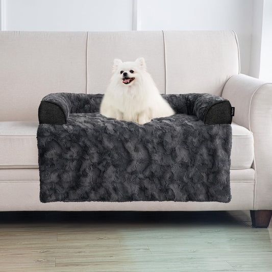 Calming Memory Foam Dog Couch Bed with Washable Waterproof Cover