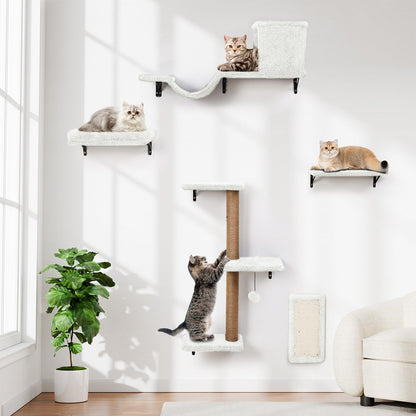 ZLAFM 5-in-1 Cat Wall Shelves