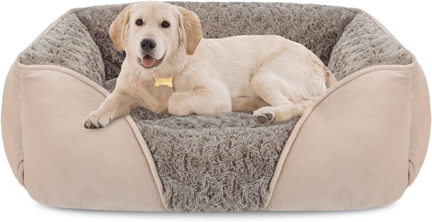 Orthopedic Dog Bed with Washable Cover & Anti-Slip Bottom