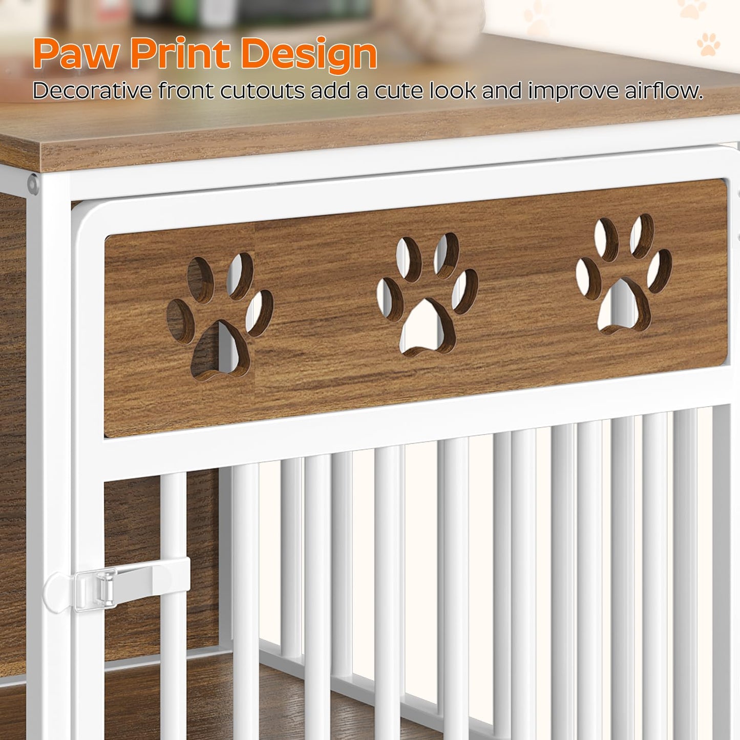 Two-Tier Wooden Dog Crate Furniture End Table for Small Dogs