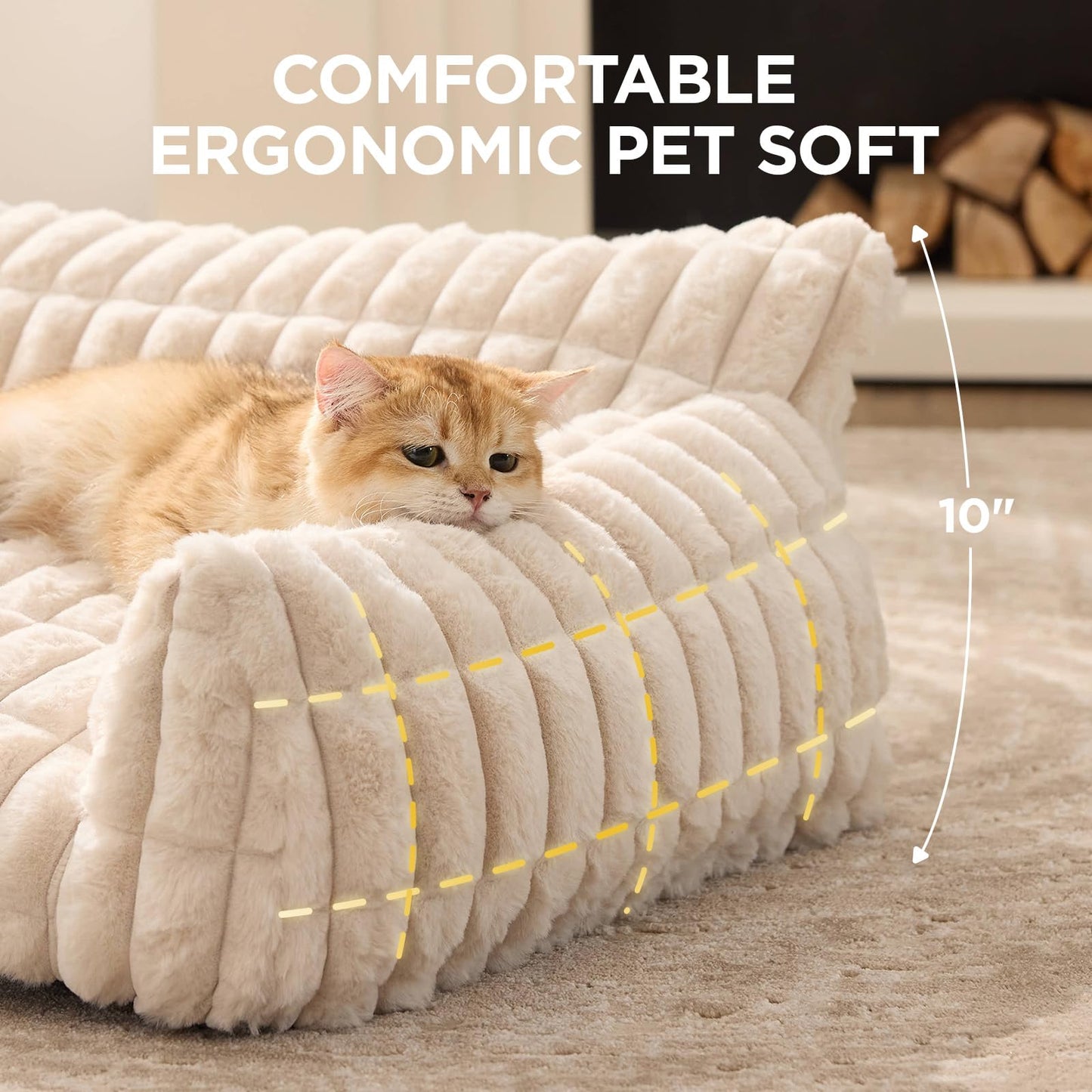 ComfyFleece Dog Sofa Bed with Washable Cover for Medium Dogs