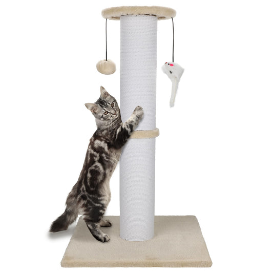 34" Heavy Duty Sisal Cat Scratching Post with Hanging Toys