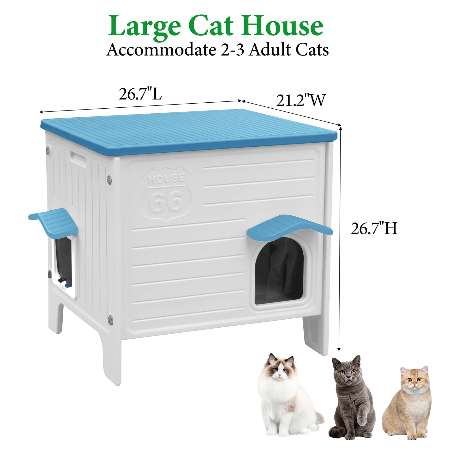 Weatherproof Outdoor Cat House with Escape Door & Waterproof Shelter
