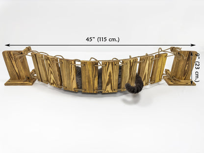 45" Cat Wall Bridge with Rope, Shelf & Hammock Climbing Set