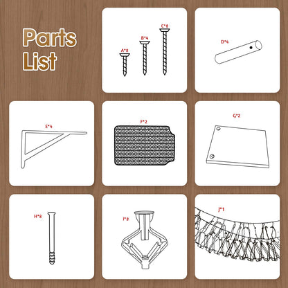 Wall Mounted Cat Rope Bridge with Bed, Perches & Sisal Scratch Mat