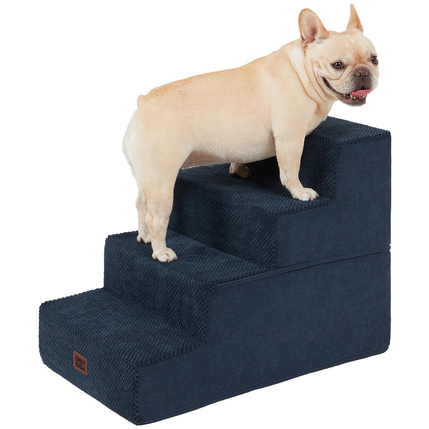 Extra Wide Dog Stairs Ramp for Bed & Couch, 3–5 Steps