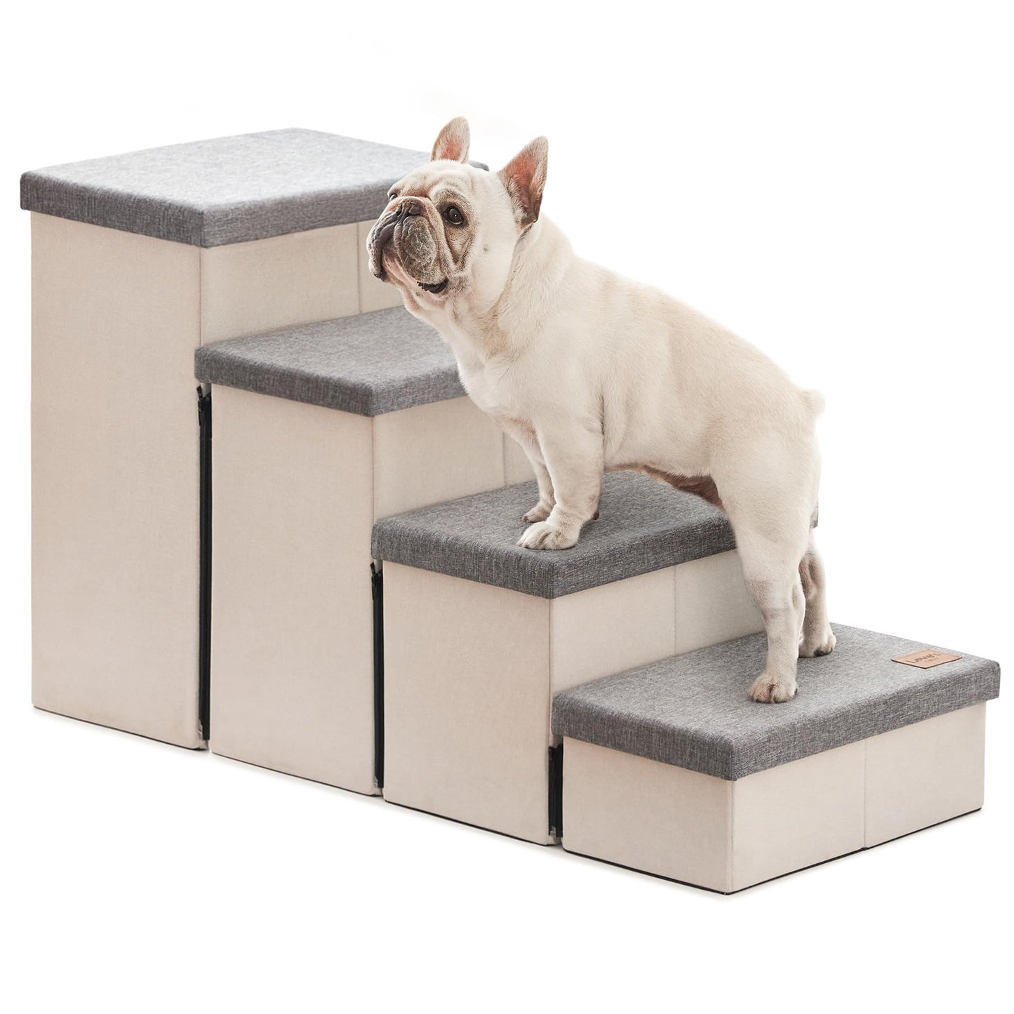 Foldable 3-Step Pet Ramp with Storage & Adjustable Height