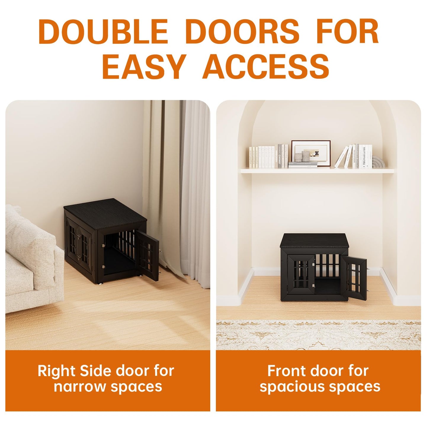 48" Heavy Duty Dog Crate Furniture with Waterproof Top & Wooden Frame