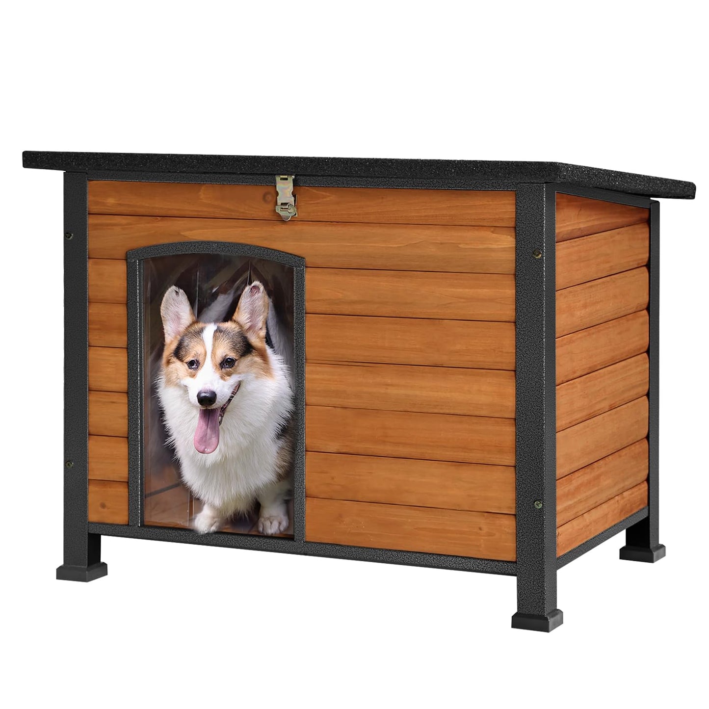 Large Insulated Outdoor Dog House with Anti-Chewing Metal Frame