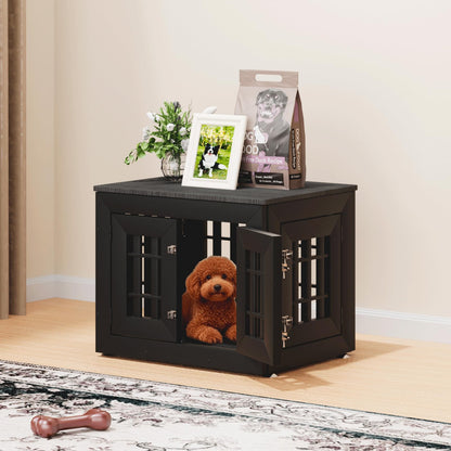 48" Heavy Duty Dog Crate Furniture with Waterproof Top & Wooden Frame