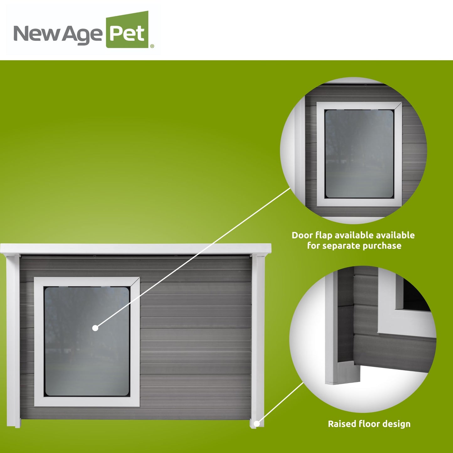 ECOFLEX Rustic Lodge Dog House with Weatherproof Outdoor Design