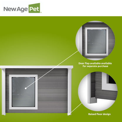 ECOFLEX Rustic Lodge Dog House with Weatherproof Outdoor Design