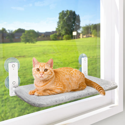 Cordless Cat Window Perch Hammock with Suction Cups & Metal Frame