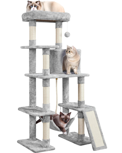 Large Multi-Level Cat Tree Tower with Condo, Hammock & Scratching Posts