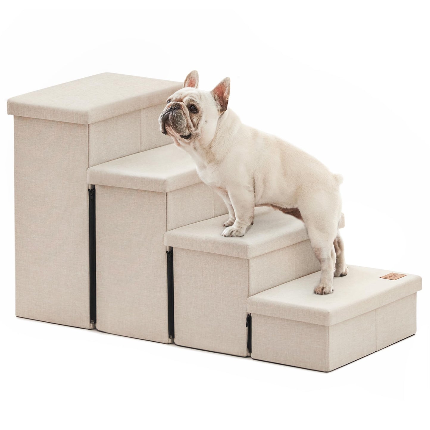 Foldable 3-Step Pet Ramp with Storage & Adjustable Height