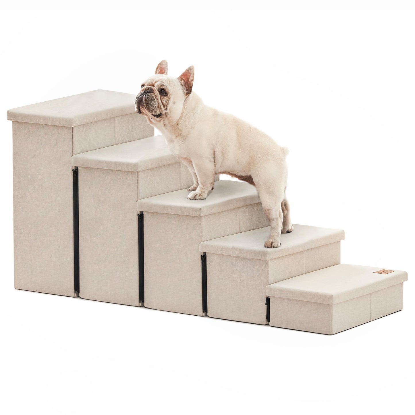 Foldable 3-Step Pet Ramp with Storage & Adjustable Height