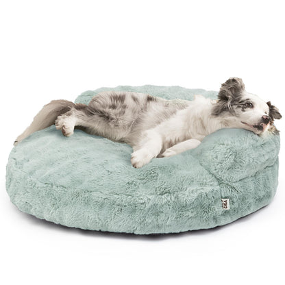 Fluffy Faux Fur Pet Sofa Bed with Waterproof Washable Cover