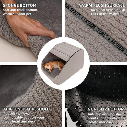 Extra Large Dog House Bed with Memory Foam & Plush Cushion