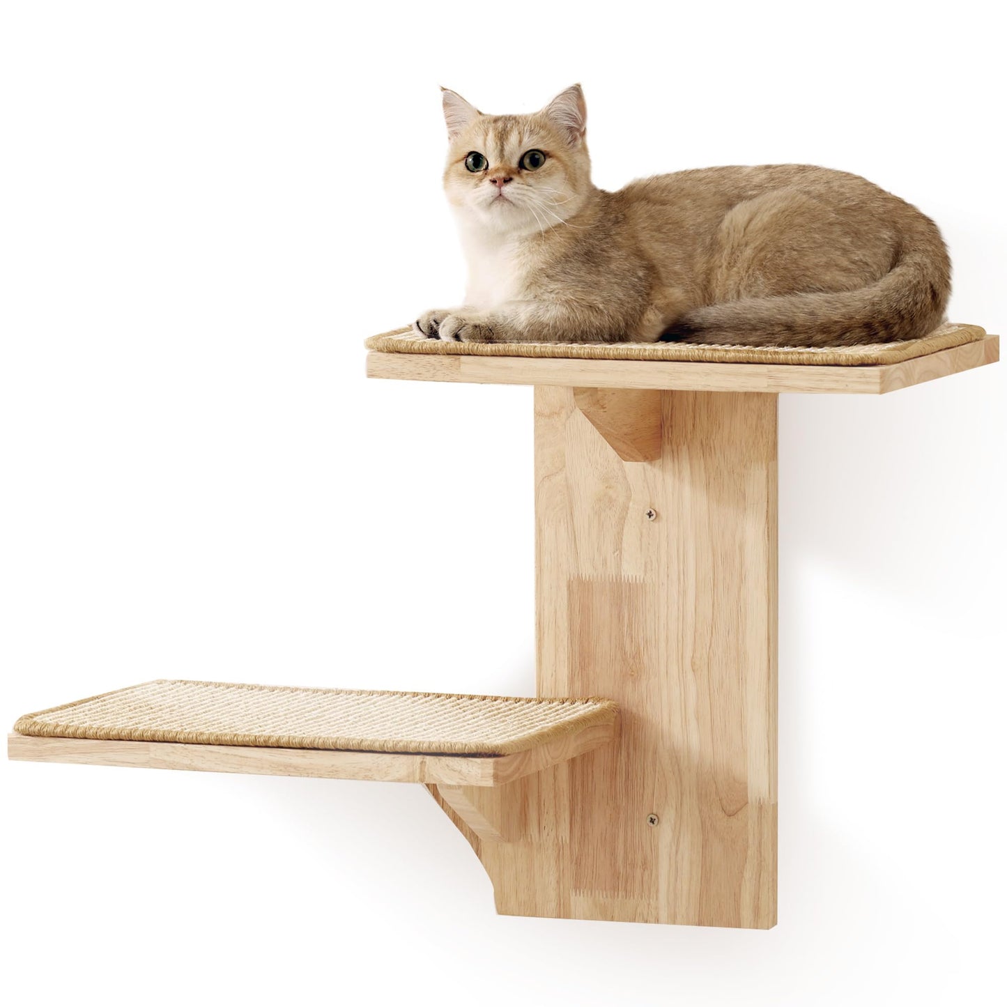Tree Shape Cat Wall Shelves with Wooden Platforms for Climbing