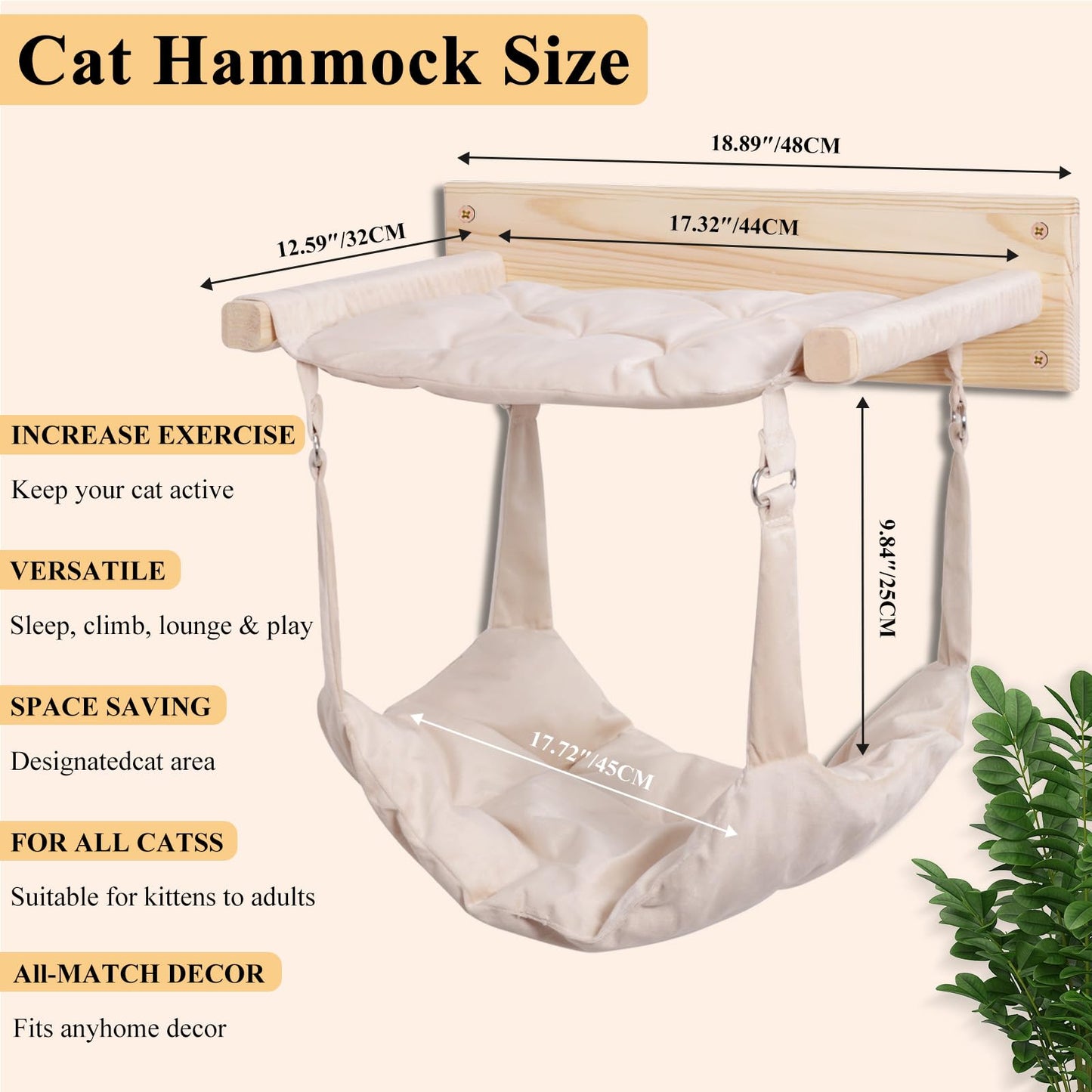 Double Layer Hanging Cat Cage Hammock Bed with Adjustable Straps