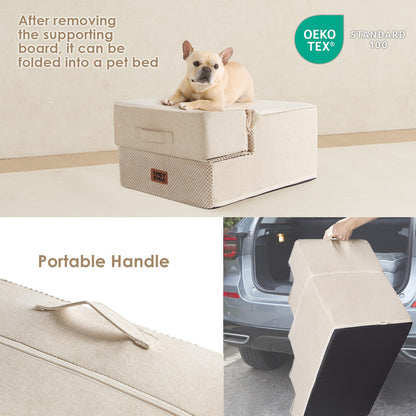 Extra Wide Dog Stairs Ramp for Bed & Couch, 3–5 Steps