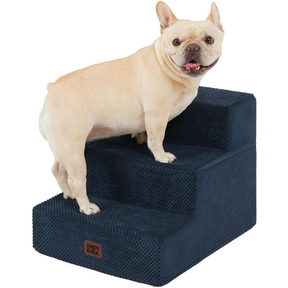 Extra Wide Dog Stairs Ramp for Bed & Couch, 3–5 Steps