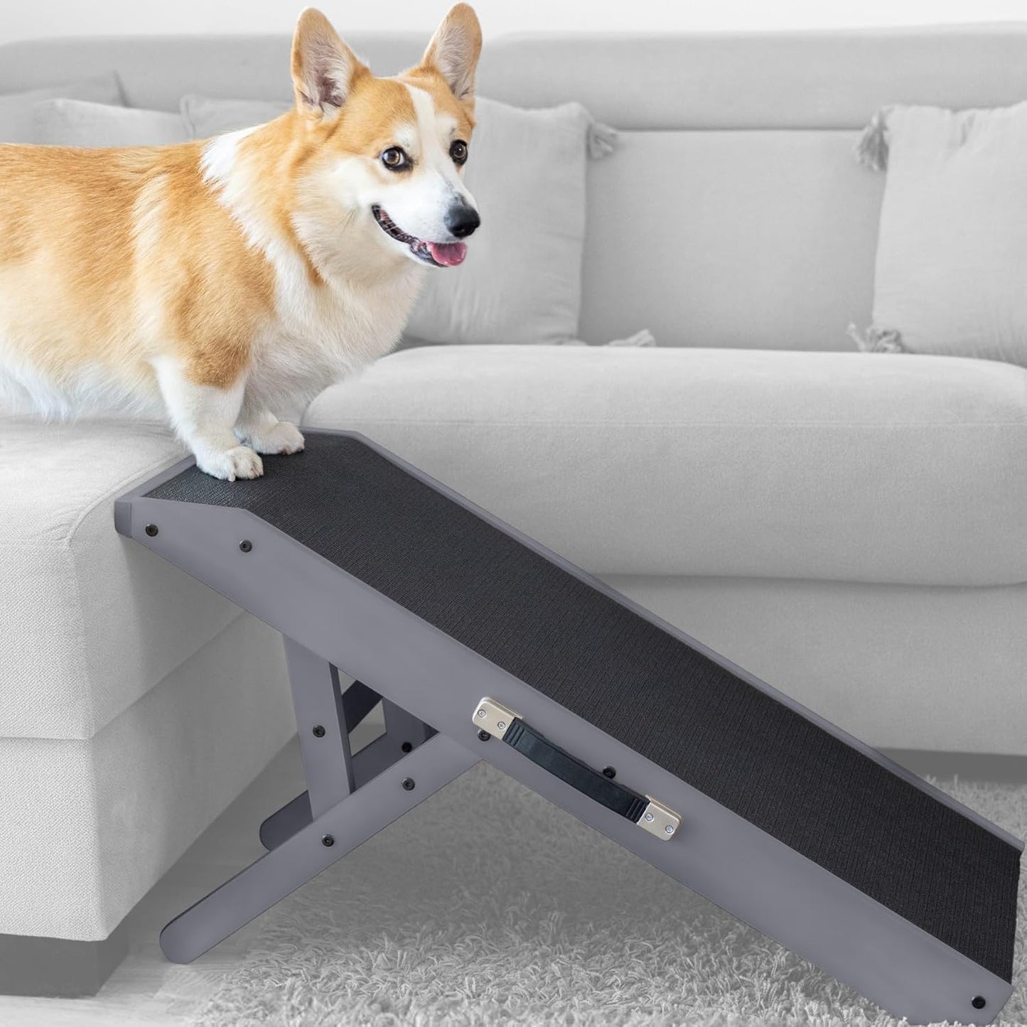 Dog Ramp Foldable Dog Stairs for Bed Couch Car Birchwood Steps Small Dogs