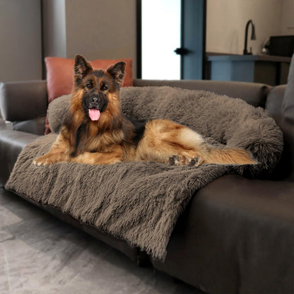 Calming Plush Dog & Cat Bed Mat with Waterproof Washable Cover