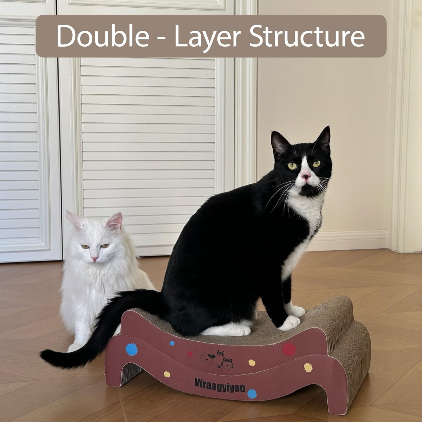2-in-1 Cat Scratcher Lounge with Corrugated Cardboard Boards