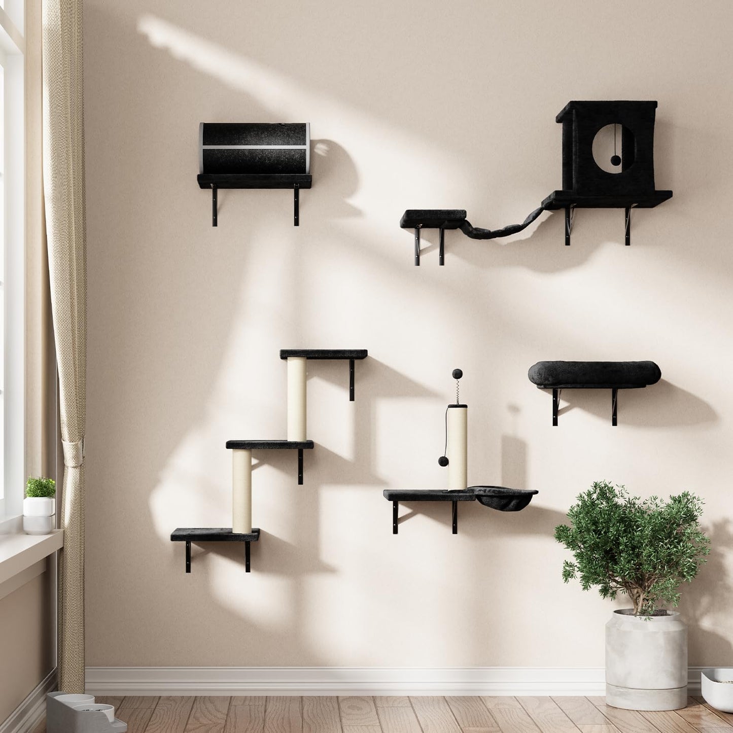 NUNU LAB Cat Wall Shelves Set
