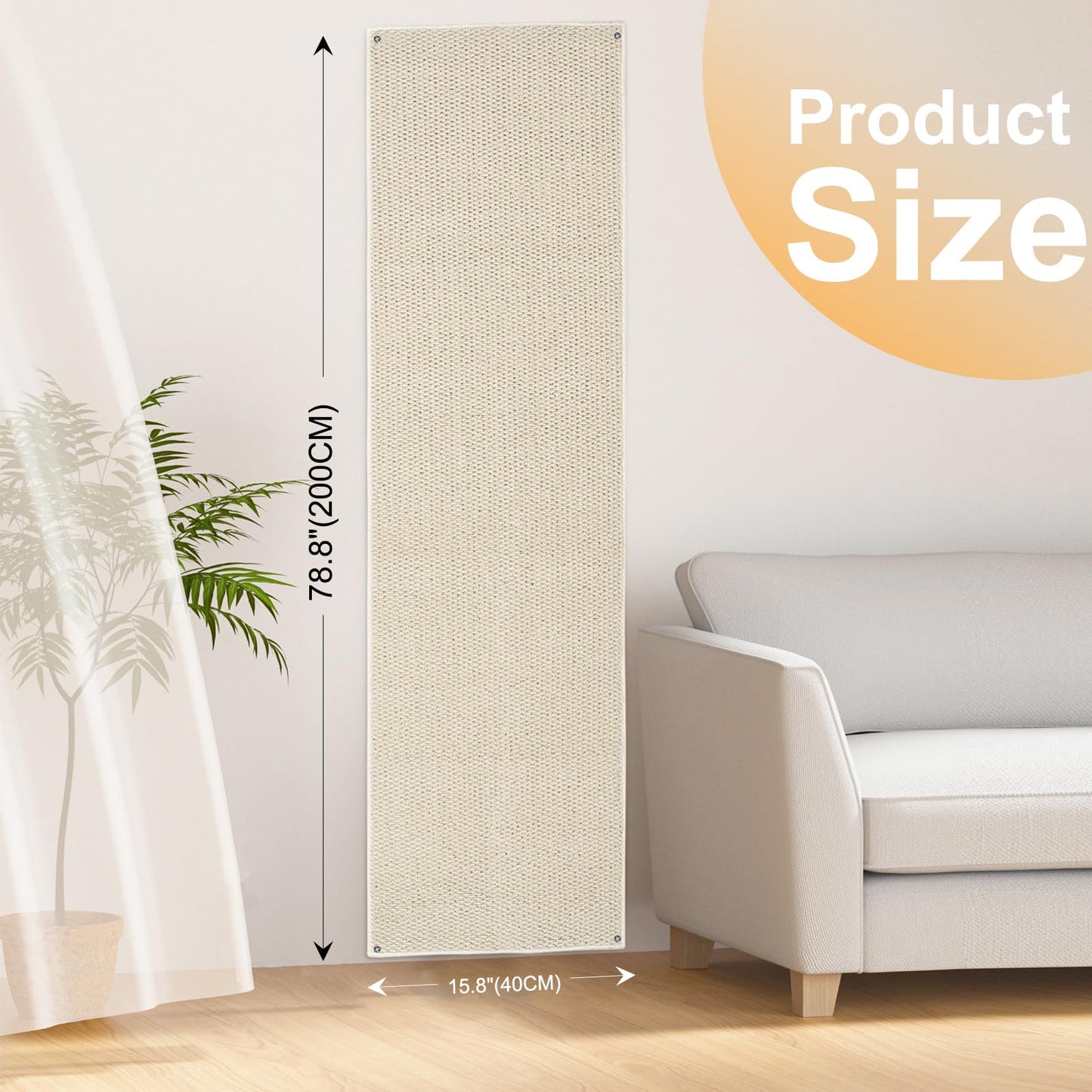 6.6 ft Cat Wall Scratching Carpet Pad for Climbing & Furniture Protection