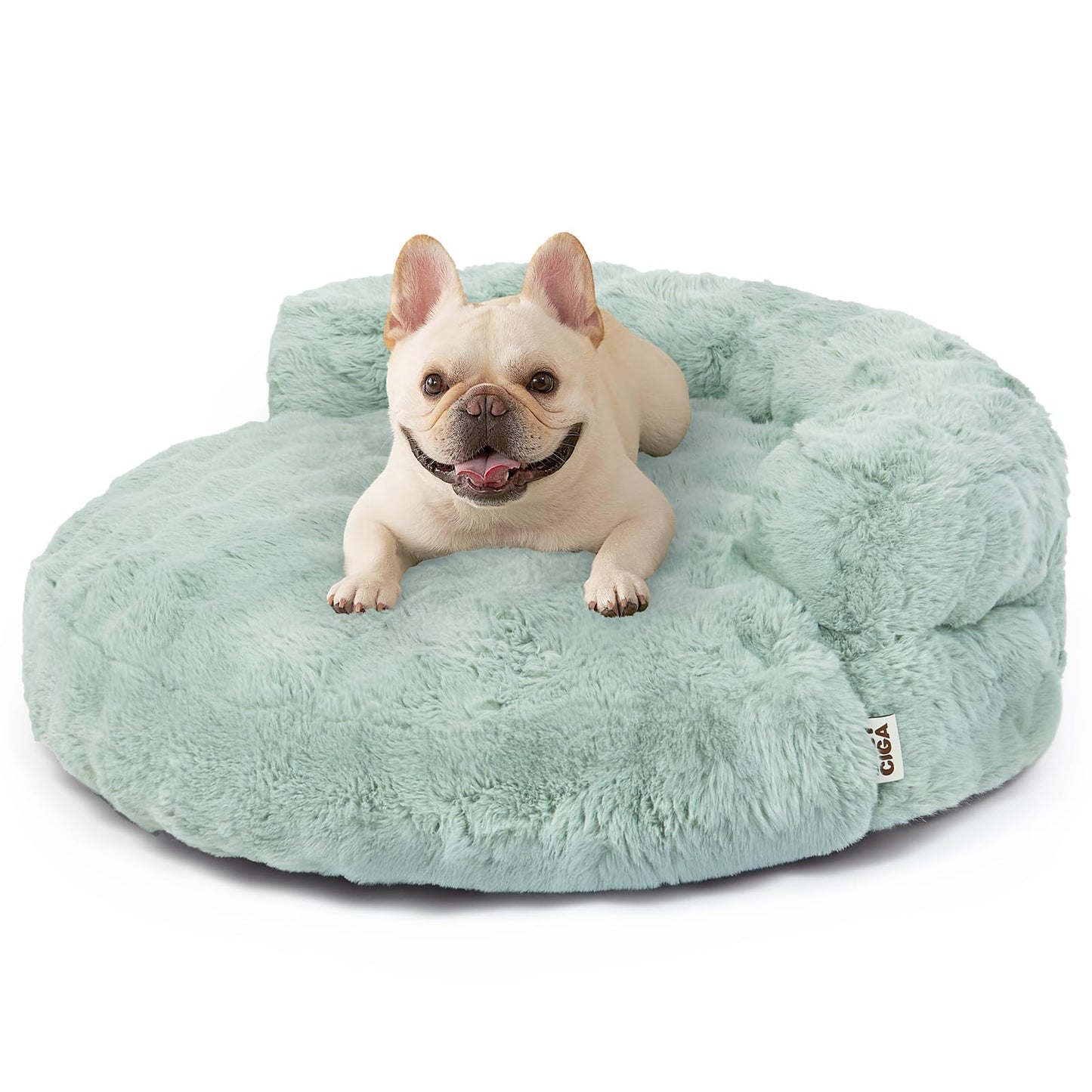 Fluffy Faux Fur Pet Sofa Bed with Waterproof Washable Cover