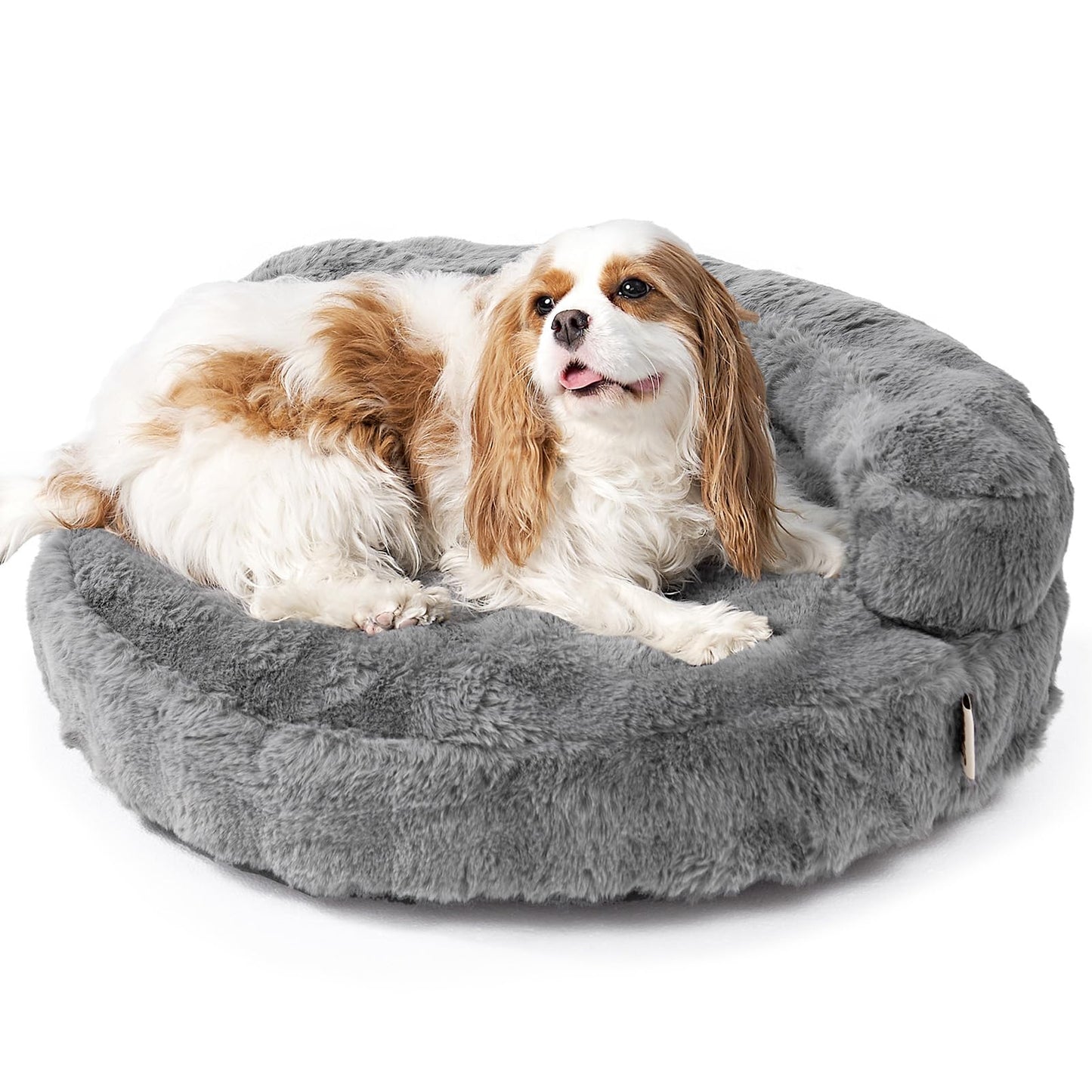 Fluffy Faux Fur Pet Sofa Bed with Waterproof Washable Cover