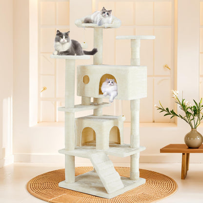 Sweetcrispy Cat Tree Tower – Multi-Level with Sisal Scratching Post