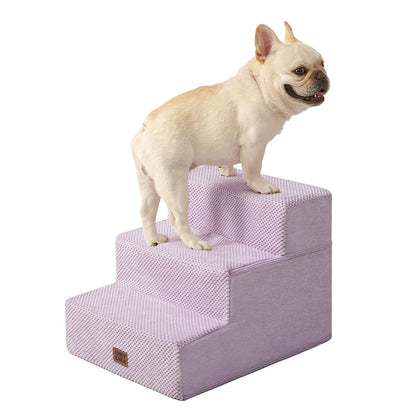 Extra Wide Dog Stairs Ramp for Bed & Couch, 3–5 Steps